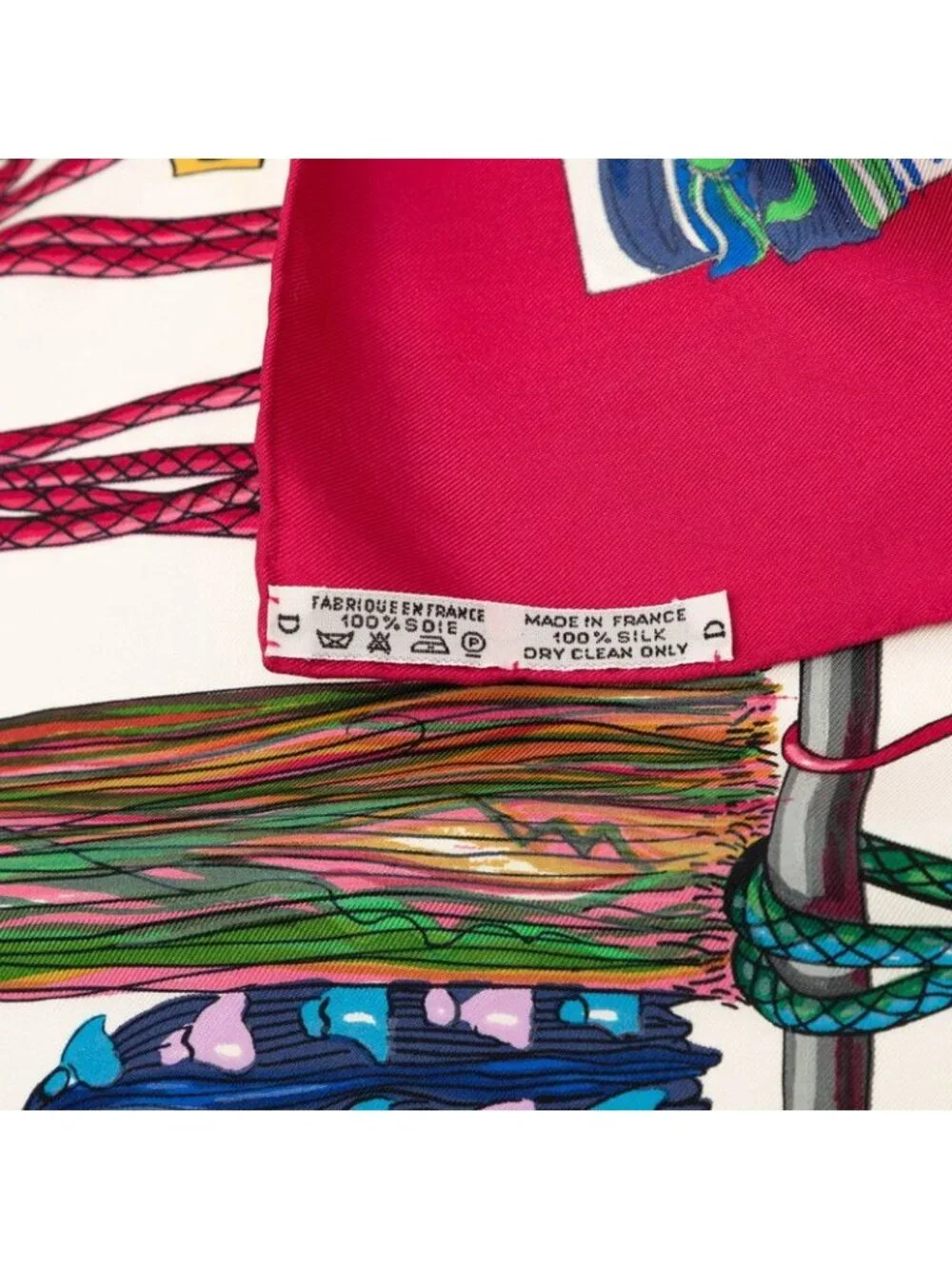 Hermes Carre 90 Pasementerie String Decoration Scarf Pink Multicolor Silk - Picture 9 of 9